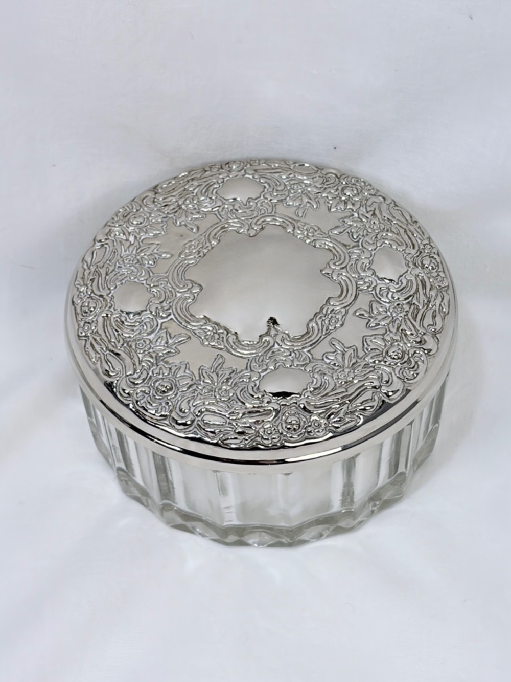 Art Nouveau Silver Plated Powder Case